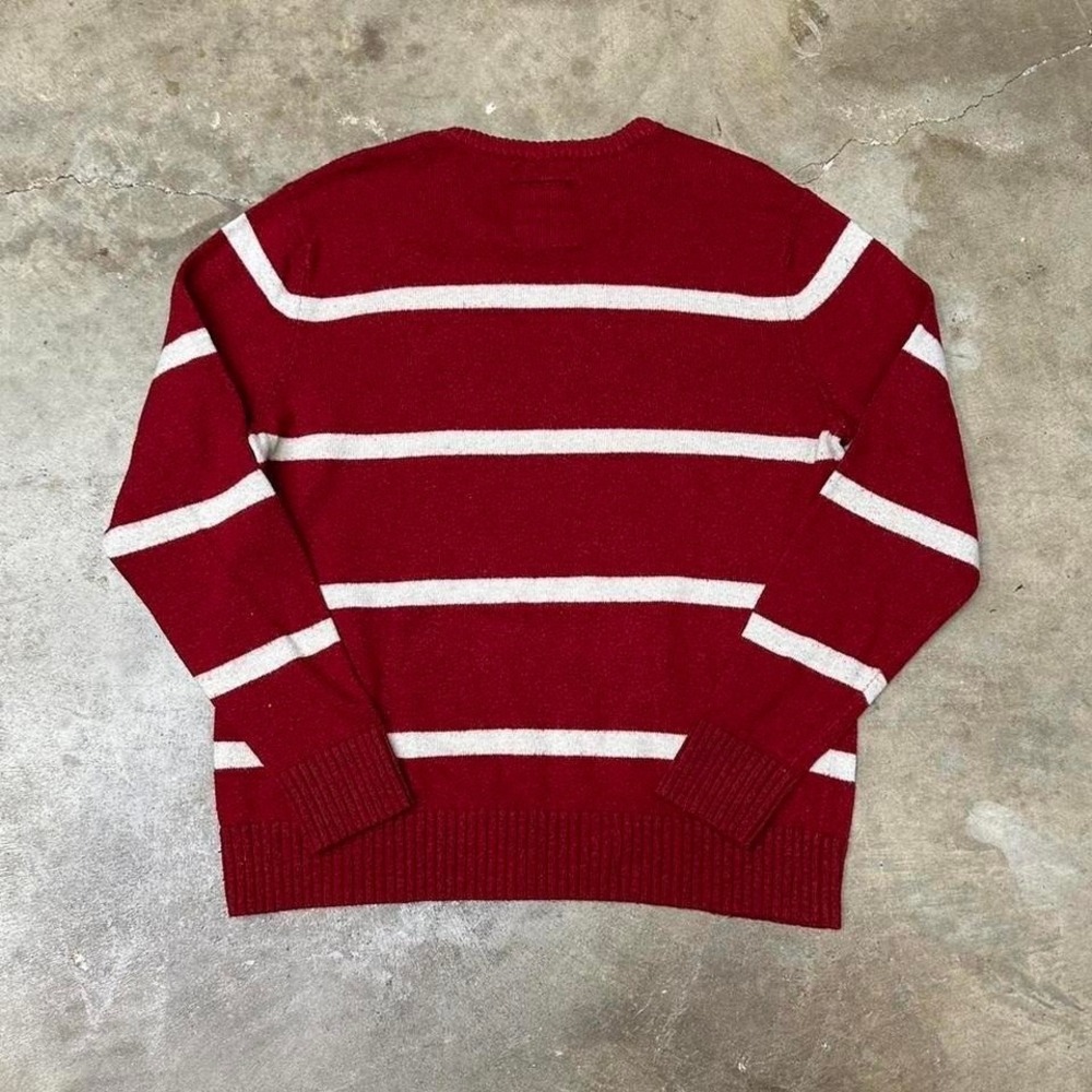 American eagle Red and white striped crewneck knit sweater 2000s y2k mens XL - Picture 4 of 7